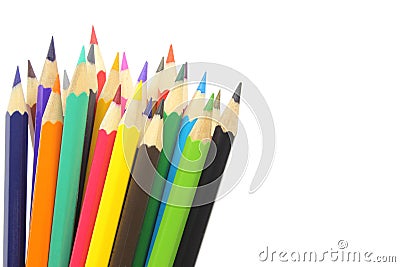 Coloured pencils isolated on white Stock Photo