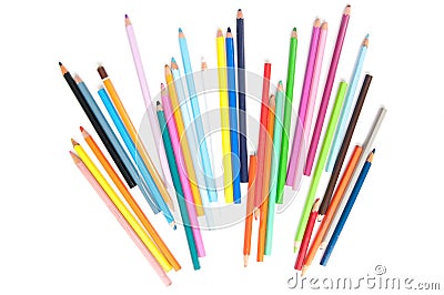 Coloured pencils rays Stock Photo
