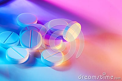 Coloured pills Stock Photo