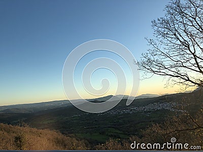 Early morning view from the commune of Mamoiada, Sardinia Stock Photo
