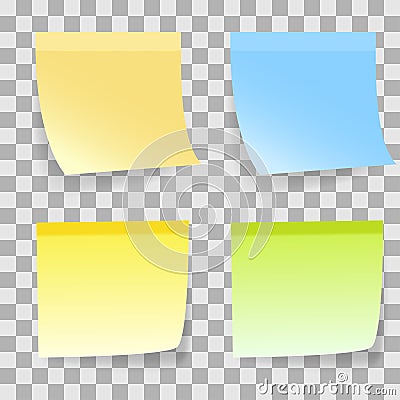 Coloured Sticky notes Vector Illustration