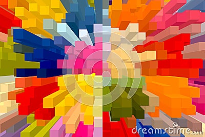 The colourful abstract block picture Stock Photo