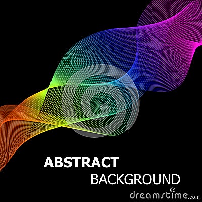 Colourful abstract lines wave background Vector Illustration