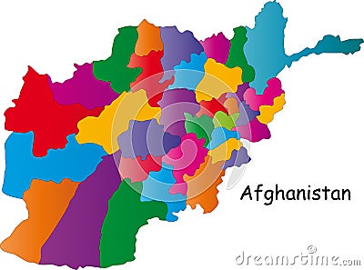 Colourful Afghanistan map Stock Photo