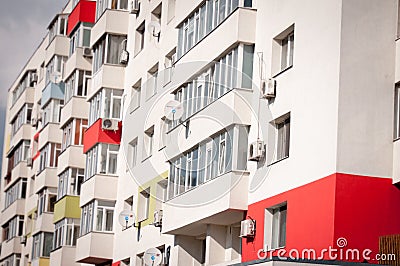 Colourful apartment block Editorial Stock Photo
