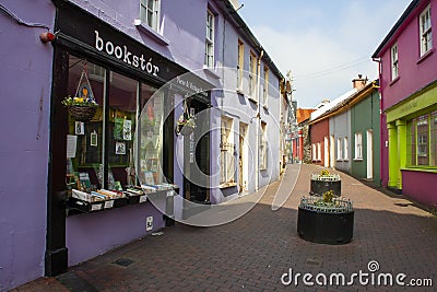 A colourful back street scene in the village of Kinsale Ireland Editorial Stock Photo