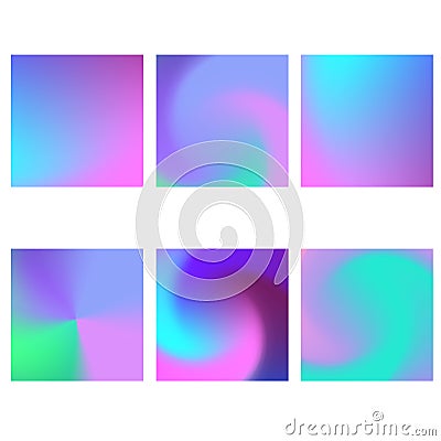 Abstract vector multicolored blurred background set. Vector Illustration