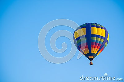 Colourful of balloon on blue sky with copy space Stock Photo