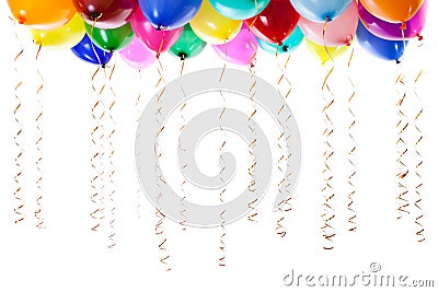 Colourful balloons filled with helium isolated Stock Photo