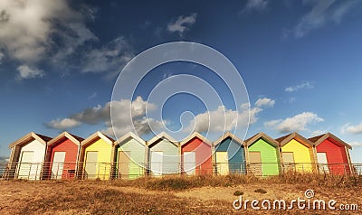 Colourful beach huts Stock Photo