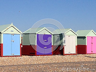 Colourful beach huts Stock Photo