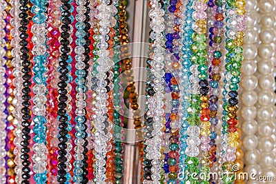 Colourful bead necklace Stock Photo