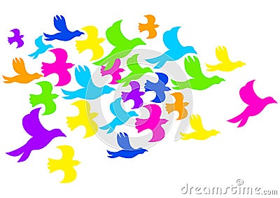 Colourful Birds Vector Illustration