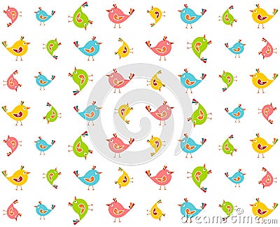 Colourful birds pattern Vector Illustration