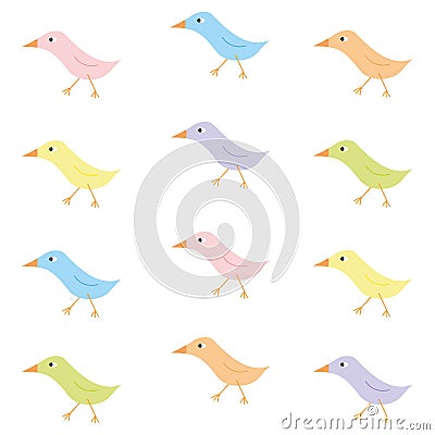 Colourful birds Vector Illustration