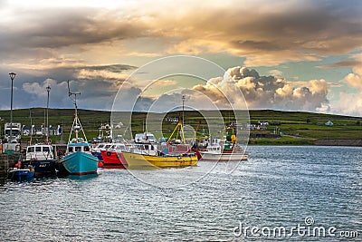 The Colourful boats at Portmagee county Kerry Editorial Stock Photo
