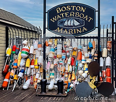 Boston waterboat marina entrance Editorial Stock Photo