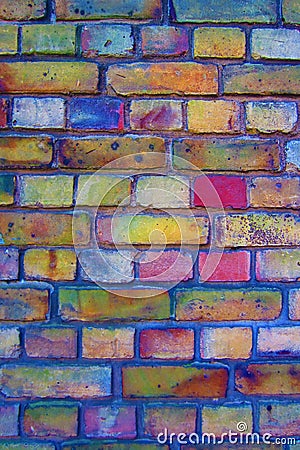 Colourful brick wall Stock Photo