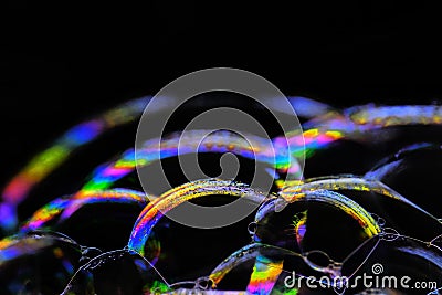 Colourful Bubbles with black background Stock Photo