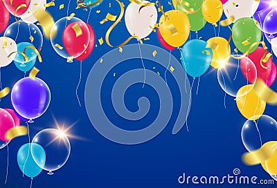 Colourful bursting celebration balloons Vector Illustration