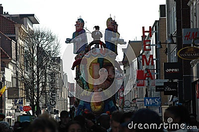 A colorful carnival parade with giant figures in Breda, Holland Editorial Stock Photo
