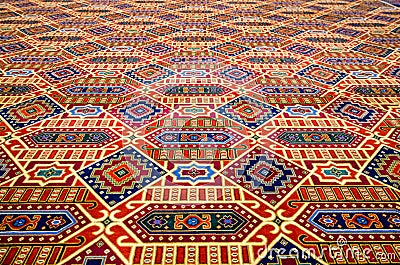 Colourful carpet, diminishing perspective Stock Photo