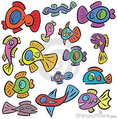 Colourful Cartoon Fish Vector Illustration Vector Illustration