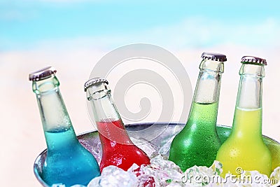 Colourful chilled soda drinks Stock Photo