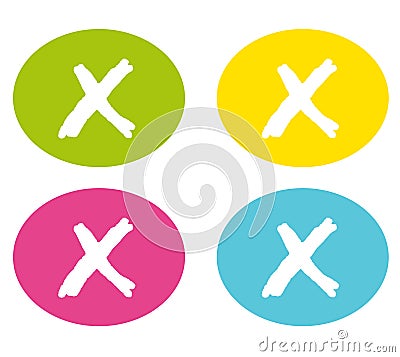 Colourful circles with small cross. Vector. Stock Photo