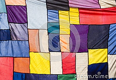 Colourful Cloth Fabric Textile Patchwork Abstract backgr Stock Photo