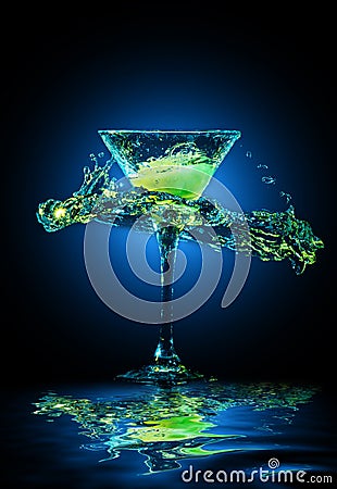 Colourful cocktail in glass Stock Photo