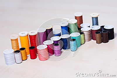 Colourful collection of sewing accessories Stock Photo