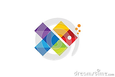 Colourful Creative Fish Logo Vector Illustration