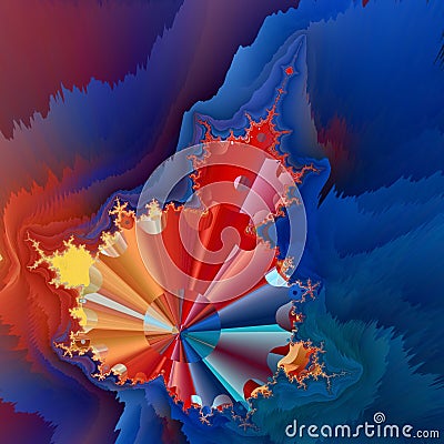 colourful creative unique yellow red and blue contemporary designs Stock Photo