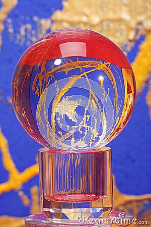 Colourful crystal ball Stock Photo