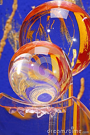 Colourful crystal glass balls Stock Photo