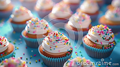 Colourful Cup Cakes with Shallow Depth Of Field Stock Photo