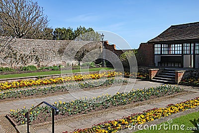 A colourful display of flowers at the Connaught Gardens in Sidmouth, Devon Stock Photo