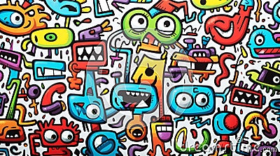 Colourful doodle art illustration Cartoon Illustration