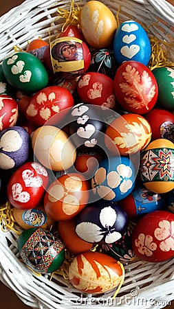 Colourful Easter eggs Stock Photo