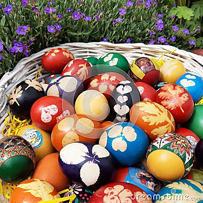 Colourful Easter eggs Stock Photo