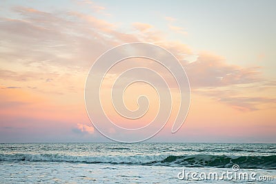 Colourful evening sky with unusual cloud formations Stock Photo