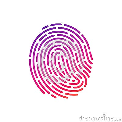 Fingerprint detailed vector icon gradient coloured Vector Illustration