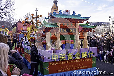 Colourful float in the Chinese New Year parade Editorial Stock Photo
