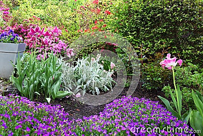 Colourful Flowerbeds Stock Photo