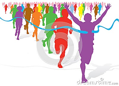 Colourful Fun Run Vector Illustration