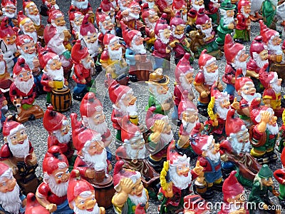 Colourful Garden Gnomes, Czech Republic Editorial Stock Photo