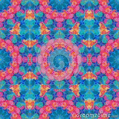 Colourful Geometric Ornate Pattern Stock Photo