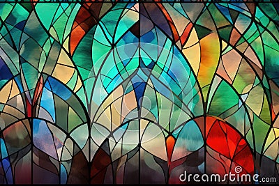 Colourful glass pattern, created using generative ai technology Stock Photo