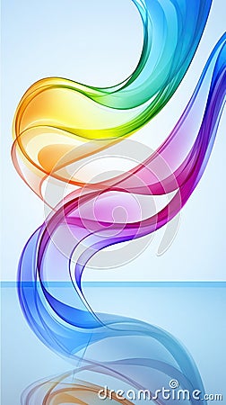 Colourful glossy holographic background design. Texture with smooth flowing wavy pattern and light reflection effect Stock Photo